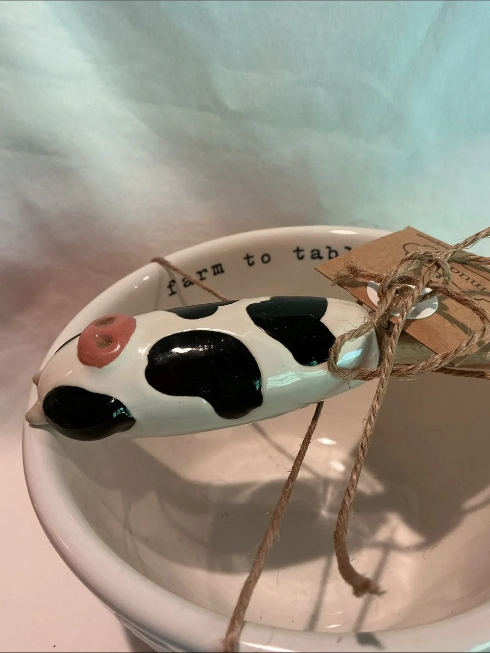 Mud Pie Bowl with Cow Spreader Knife